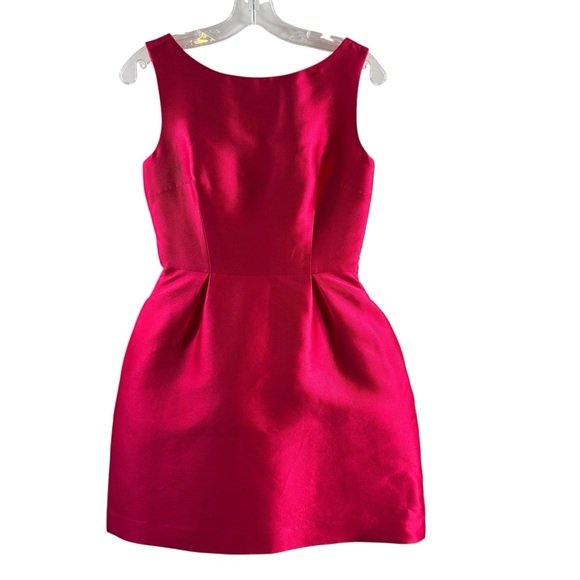 KATE SPADE Hot Pink and Black Mini Bow-Back Dress $428 - Picture 2 of 3